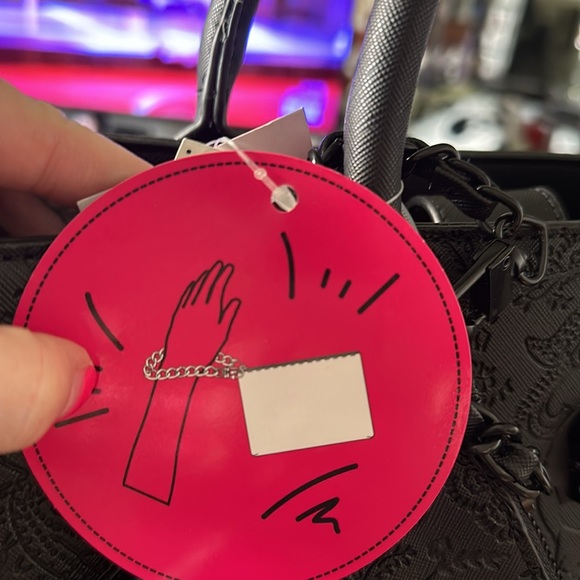 Betsey Johnson Black Embossed Shoulder Bag - Picture 11 of 15